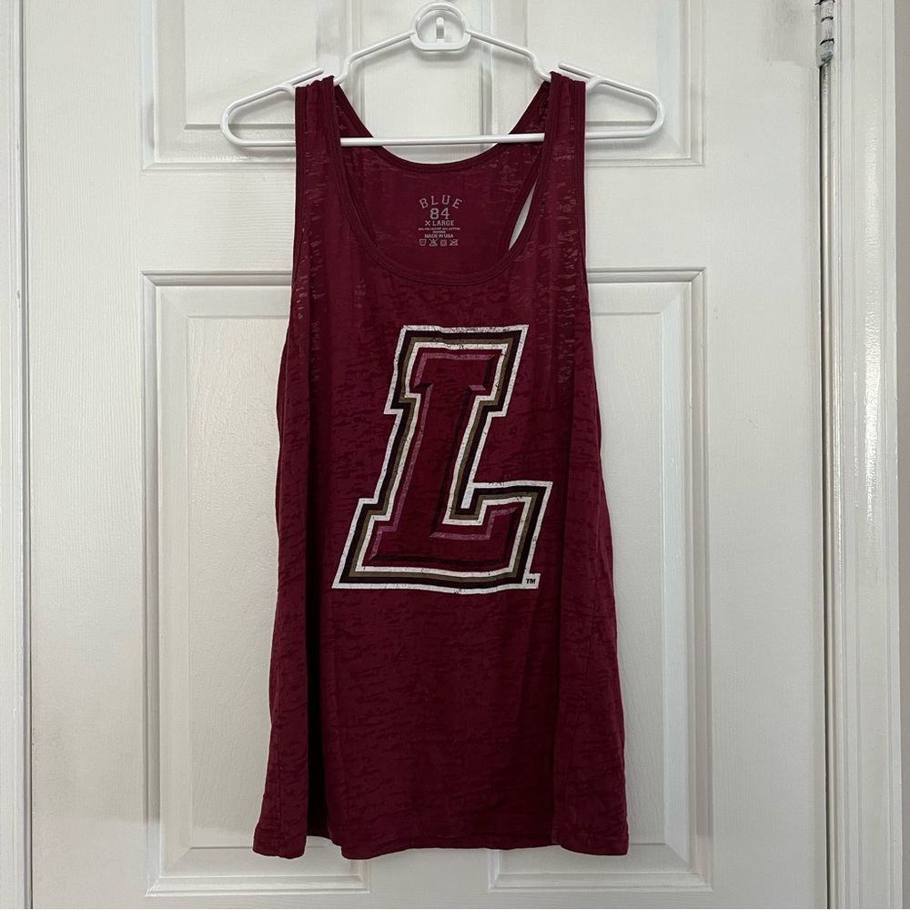 LAFAYETTE COLLEGE JUNIORS MAROON BURNOUT TANK TOP